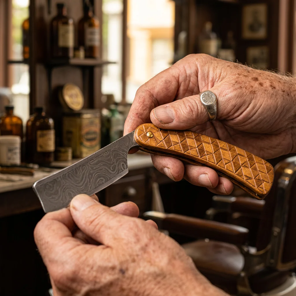 Rasoir Coupe-Choux Damas Forgé Main Par Marcel Vignon